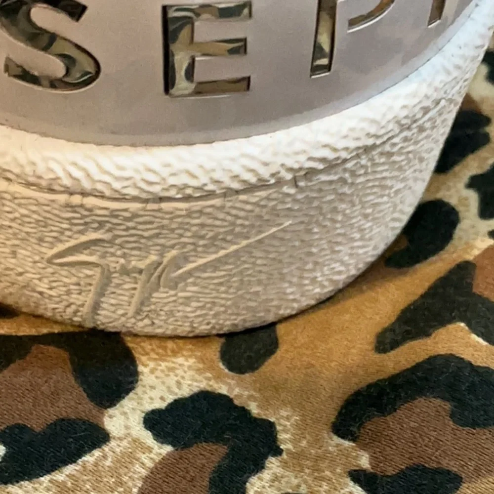 Giuseppe Zanotti Men’s White Leather Sneakers w/ Side Zippers